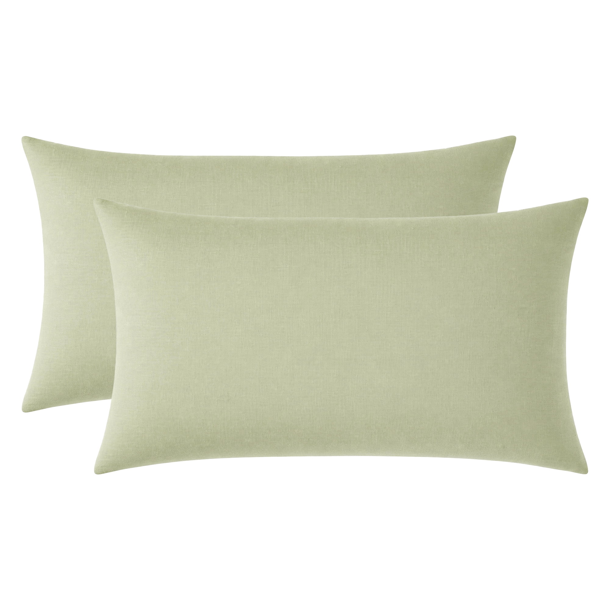 Unique Bargains Breathable Cotton Covers Pillow Protectors with Zipper Standard Size Queen Green