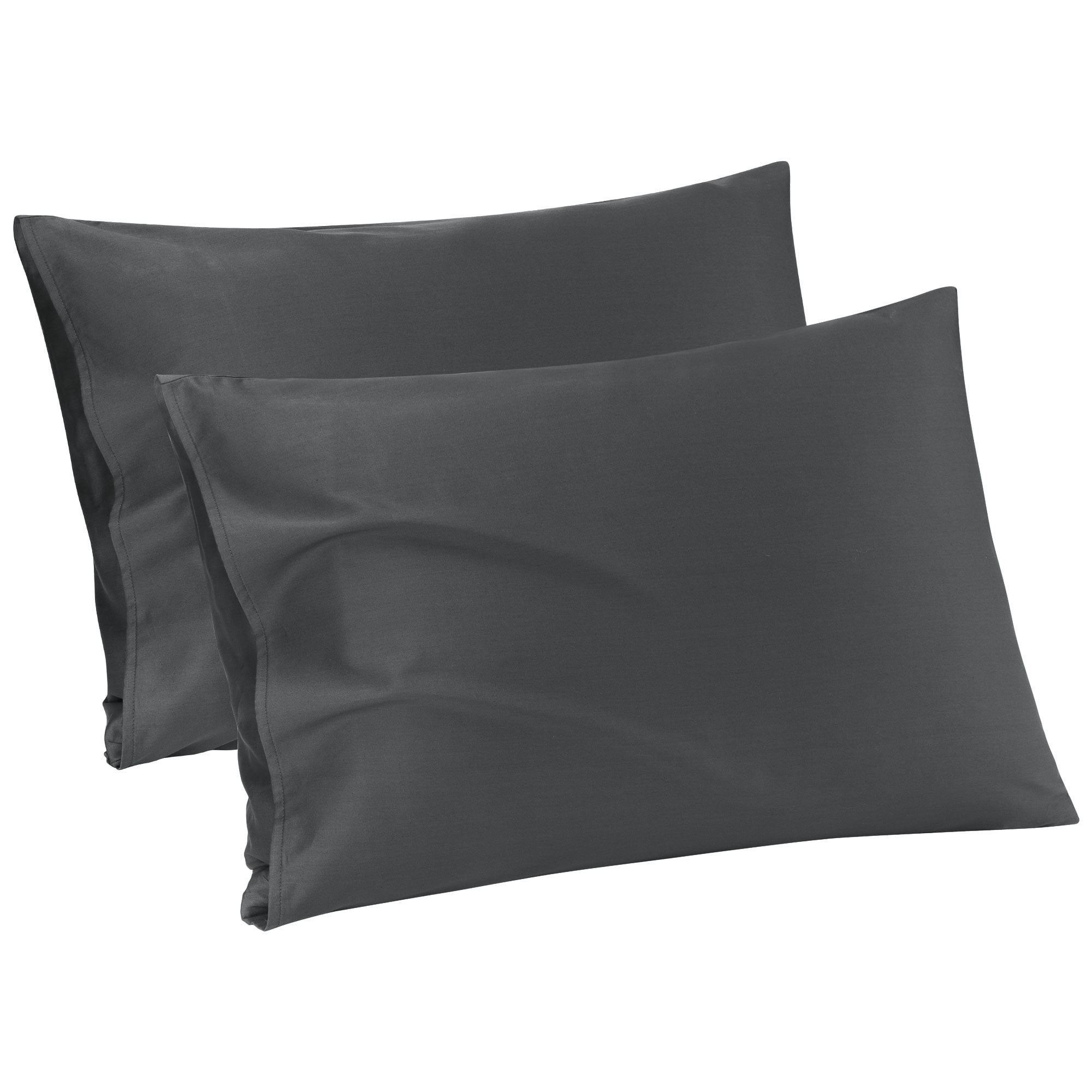 Unique Bargains Breathable Cotton Envelope Closure Pillowcases 2 Pcs Dark Gray King