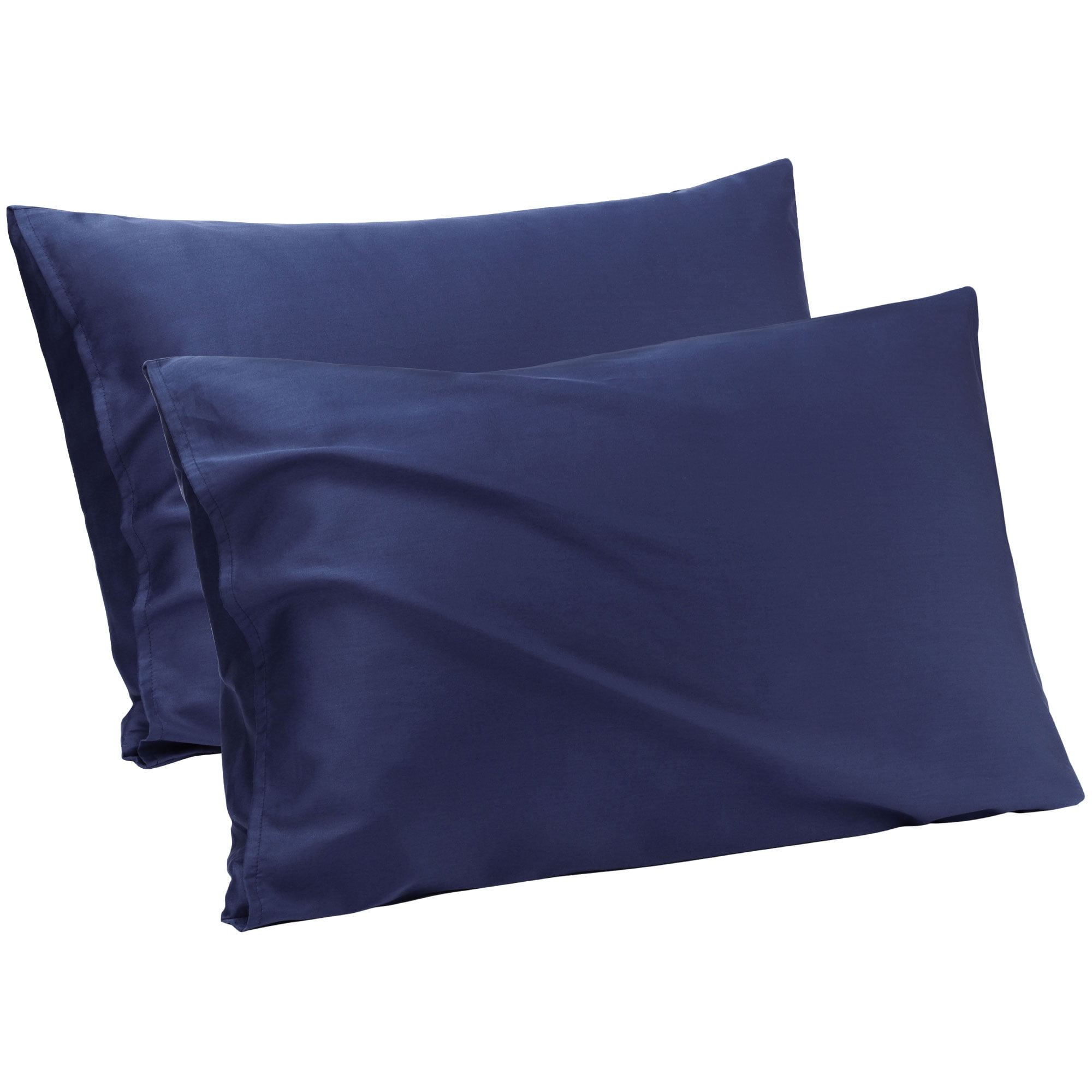 Unique Bargains Breathable Cotton Envelope Closure Pillowcases 2 Pcs Navy Blue King