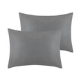 thumbnail image 1 of Unique Bargains Breathable Envelope Closure Polyester Pillowcase (2 Count) Dark Gray Queen, 1 of 6