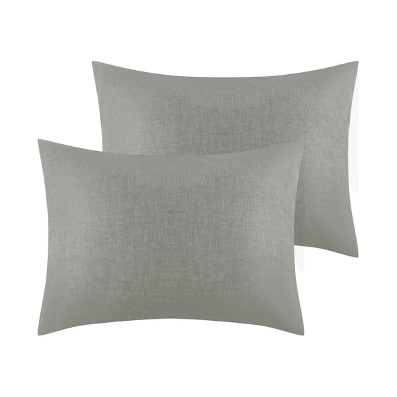 Unique Bargains Breathable Envelope Closure Polyester Pillowcase (2 Count) Light Gray Queen