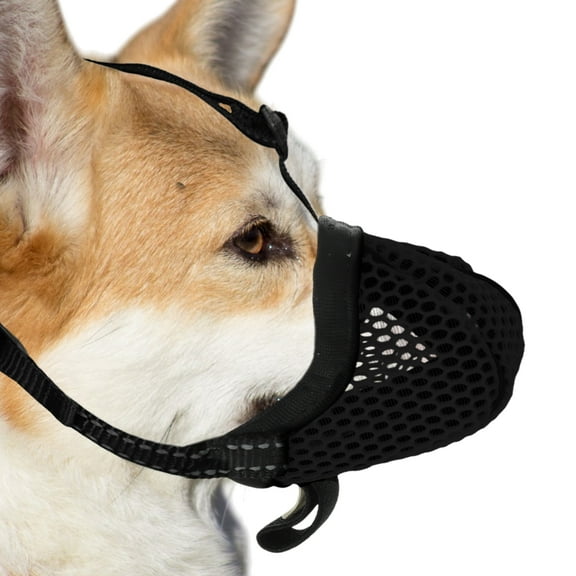 Unique Bargains Breathable Soft Adjustable Basket Muzzle Black