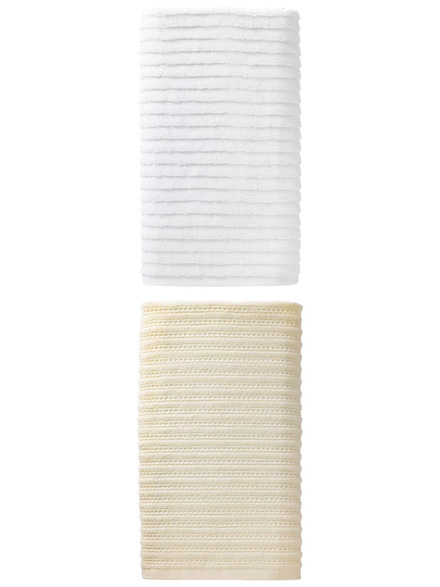 Unique Bargains 2Pcs Breathable Waffle Soft Absorbent Bath Towels White 55"x28"