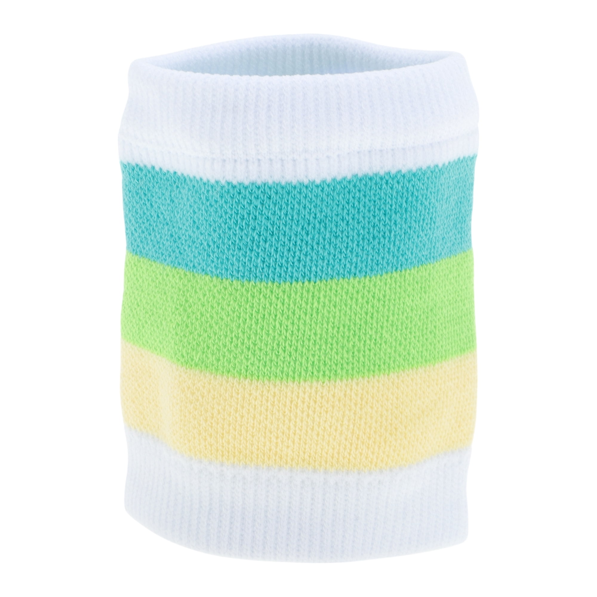 Unique Bargains Breathable Wrist Sweatbands Comfortable 1 Pc White Lake Green