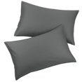 thumbnail image 1 of Unique Bargains Breathable Zipper Closure Cotton Pillowcases 2 Pcs Dark Gray Standard, 1 of 8