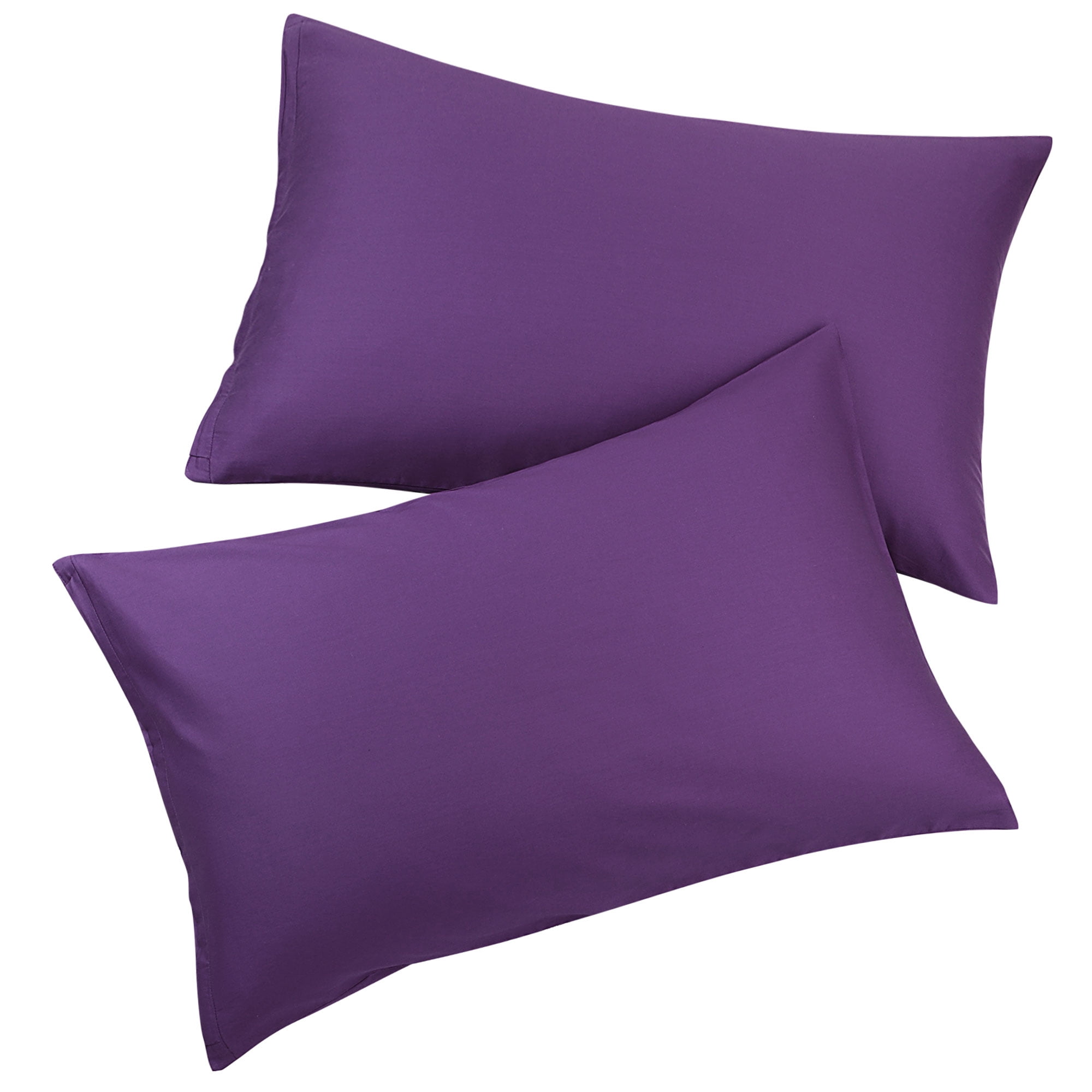 Unique Bargains Breathable Zipper Closure Cotton Pillowcases 2 Pcs Grape Standard