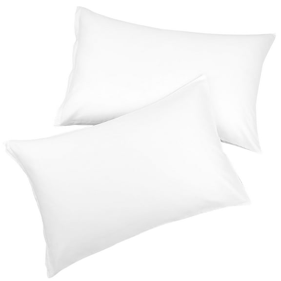 Unique Bargains Breathable Zipper Closure Cotton Pillowcases 2 Pcs White Standard