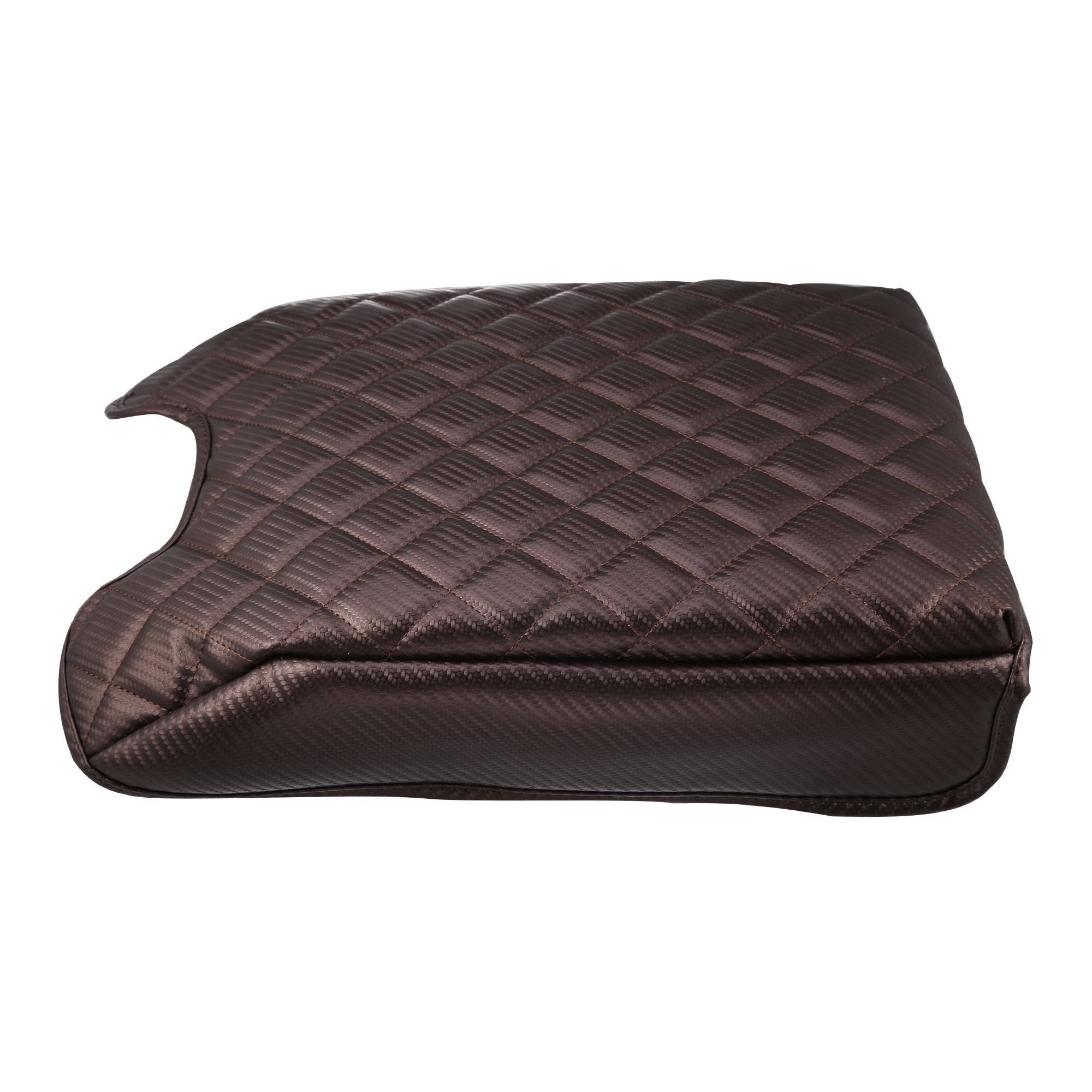 Unique Bargains Brown Faux Leather Center Console Cover Pad Armrest