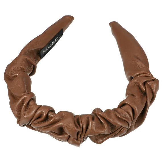 Unique Bargains Brown Headbands for Women, PU Leather Headband for Women's Hair, Handmade Headbands, Leather Hair Bands