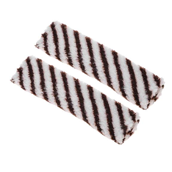 Unique Bargains Brown White Seat Belt Cover Pad Polyester 24cm Seatbelt Strap Cushion Shoulder Padding 2 Pcs