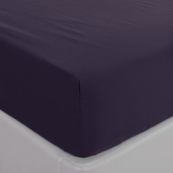 Unique Bargains Brushed Microfiber Fitted Sheet Bed Cover Dark Purple Full