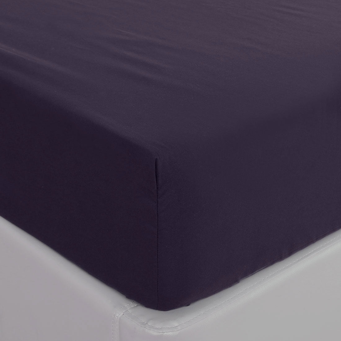 Unique Bargains Brushed Microfiber Fitted Sheet Bed Cover Dark Purple Queen