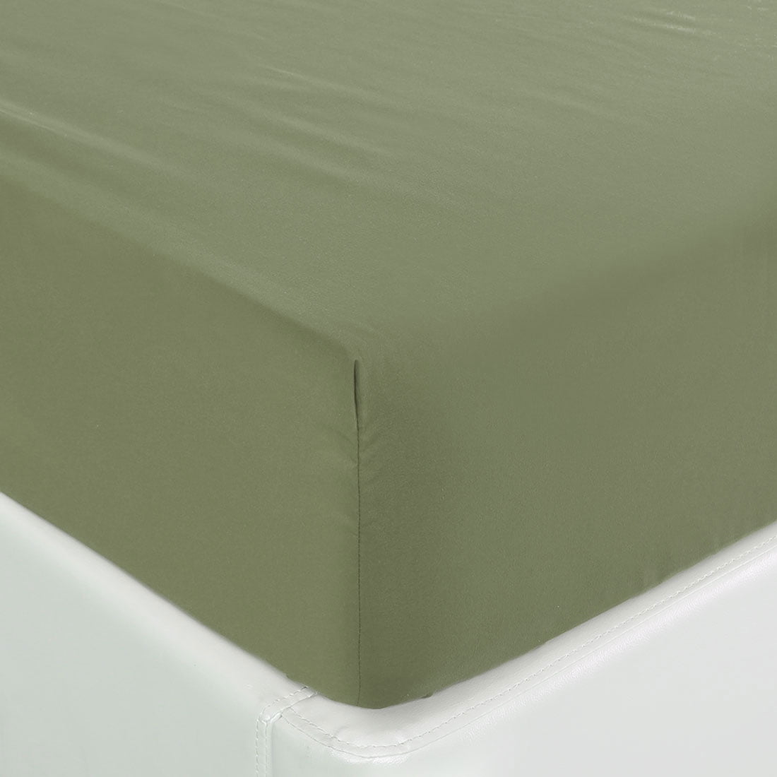 Unique Bargains Brushed Microfiber Fitted Sheet Bed Cover Olive Green Full