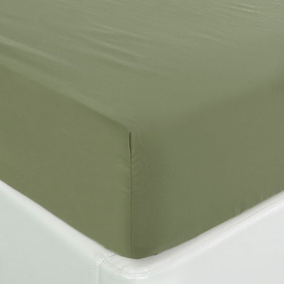Unique Bargains Brushed Microfiber Fitted Sheet Bed Cover Olive Green Twin