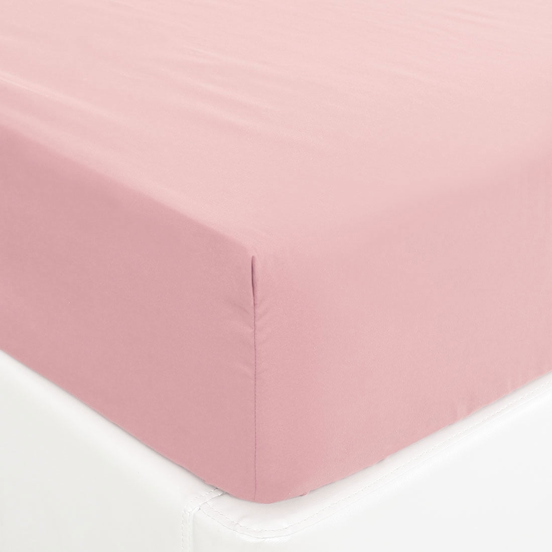 Unique Bargains Brushed Microfiber Fitted Sheet Bed Cover Pink Queen