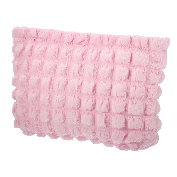 Unique Bargains Bubble Cloud Cosmetic Bag Zipper Checkered Makeup Bags for Lipsticks Pink
