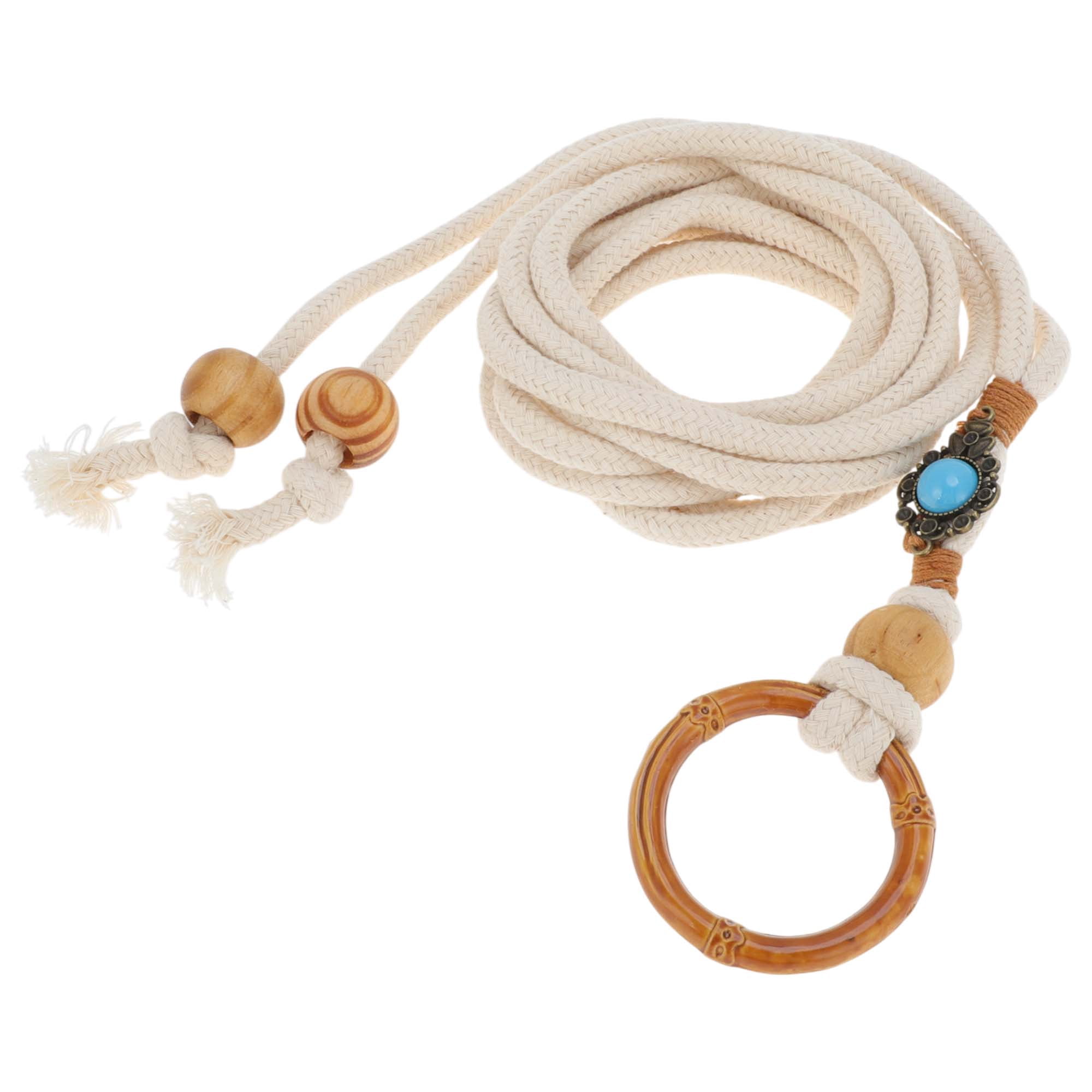 Unique Bargains Buckle Bohemian Waist Rope Adjustable Tie Design 1 Pc Bamboo Buckle