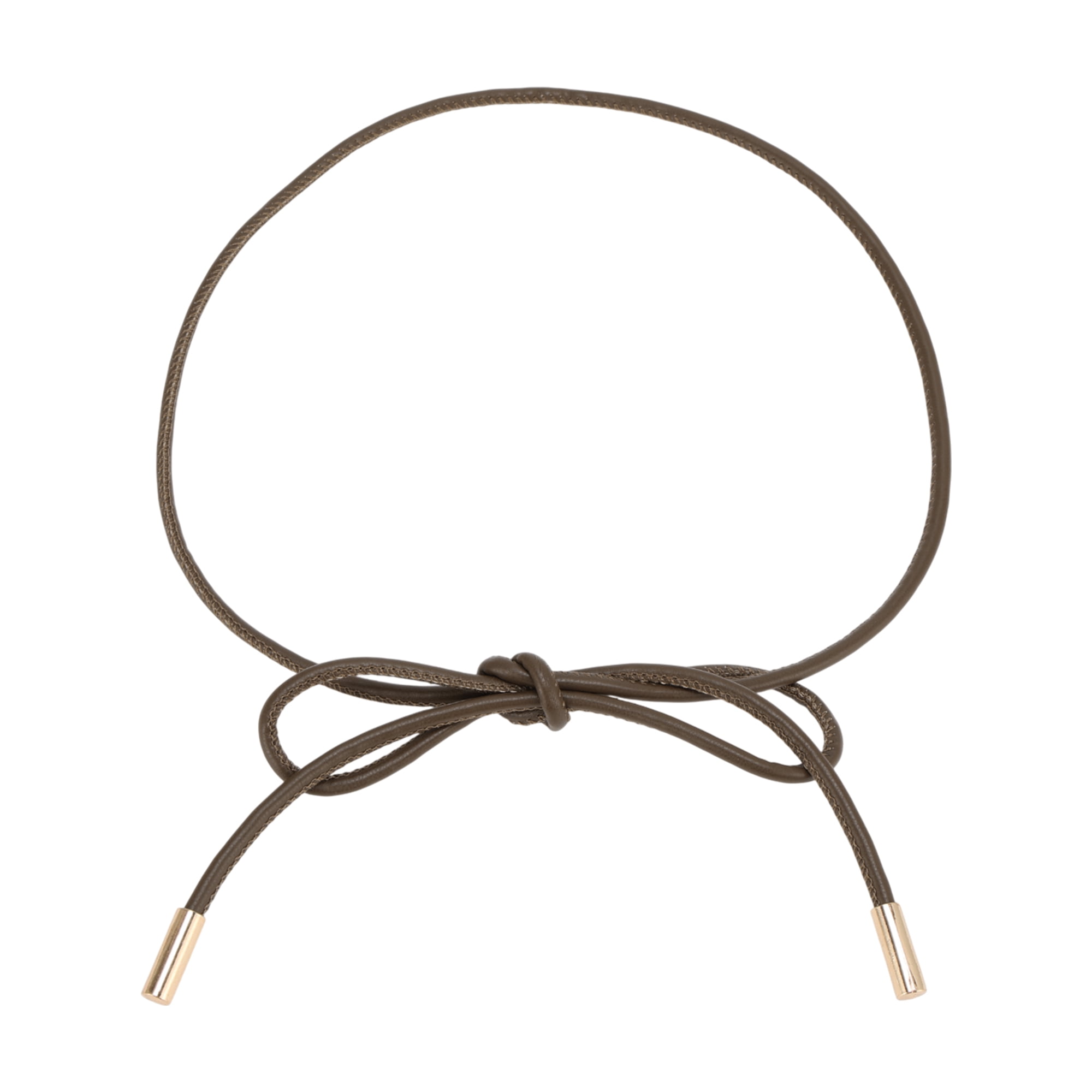 Unique Bargains Buckle Leather Cord Adjustable Waist Cord Brown