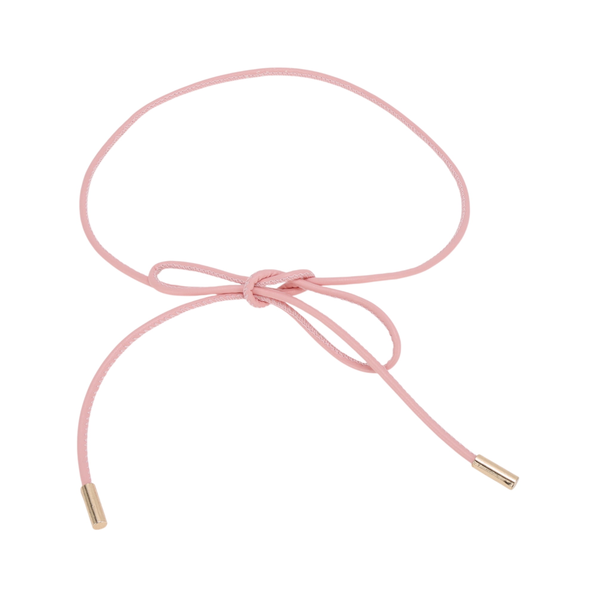 Unique Bargains Buckle Leather Cord Adjustable Waist Cord Pink