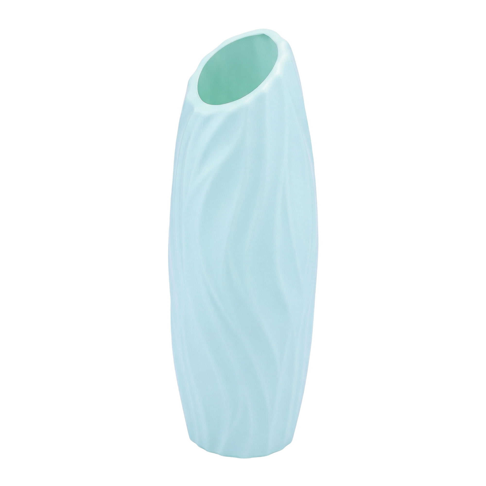 Unique Bargains Bud Vase for Single Stem Roses Plastic Vase Green 2.8"L x 2.8"W x 7.9"H