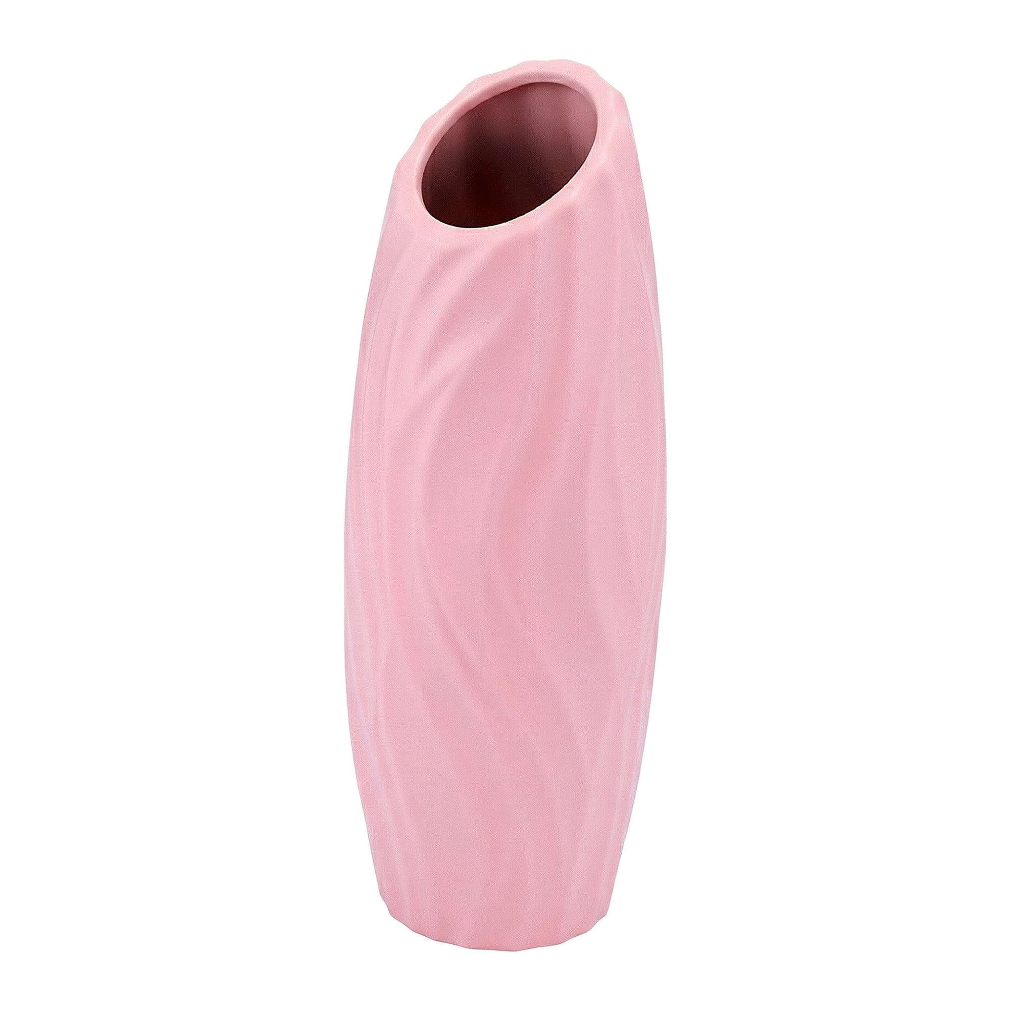 Unique Bargains Bud Vase for Single Stem Roses Plastic Vase Pink 2.8"L x 2.8"W x 7.9"H