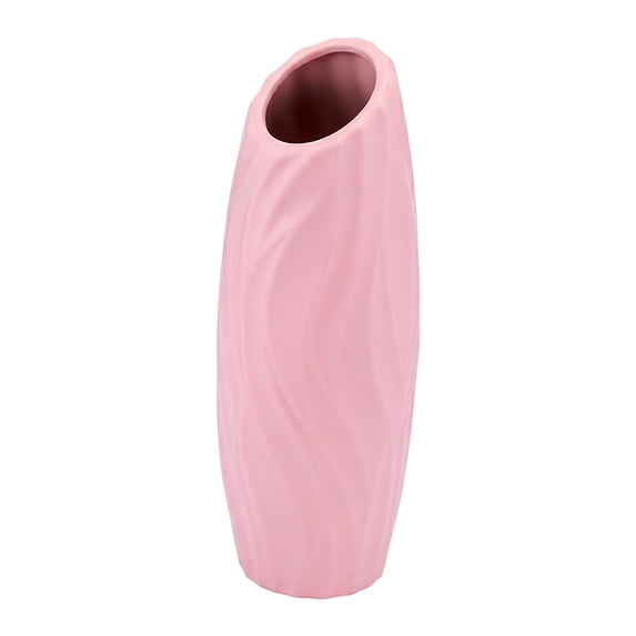 Unique Bargains Bud Vase for Single Stem Roses Plastic Vase Pink 2.8"L x 2.8"W x 7.9"H