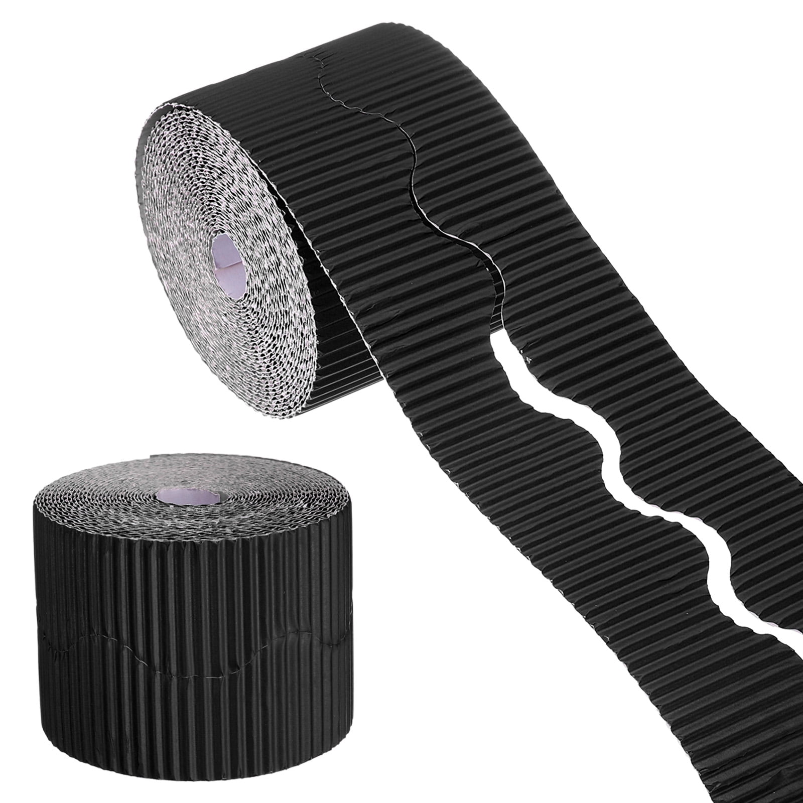 Unique Bargains Bulletin Corrugated Paper Decorative Wavy Border Black