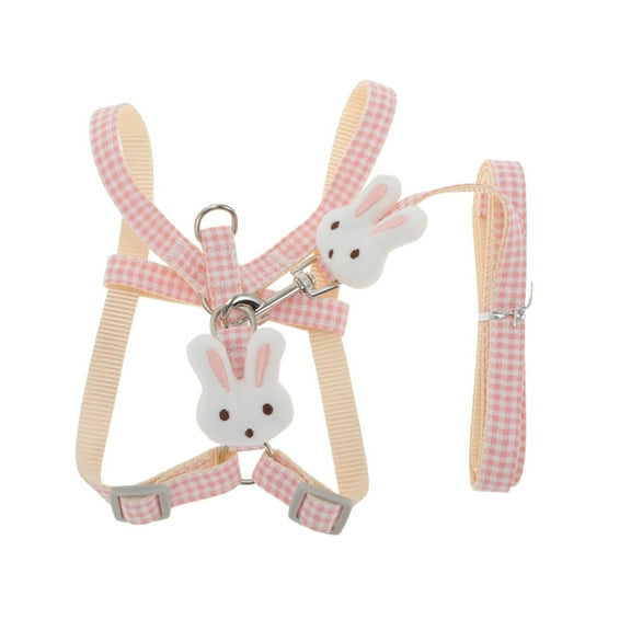 Unique Bargains Bunny Style Pet Leash Kit Durable Dog Leash Kit for Dog 63" Long Pink