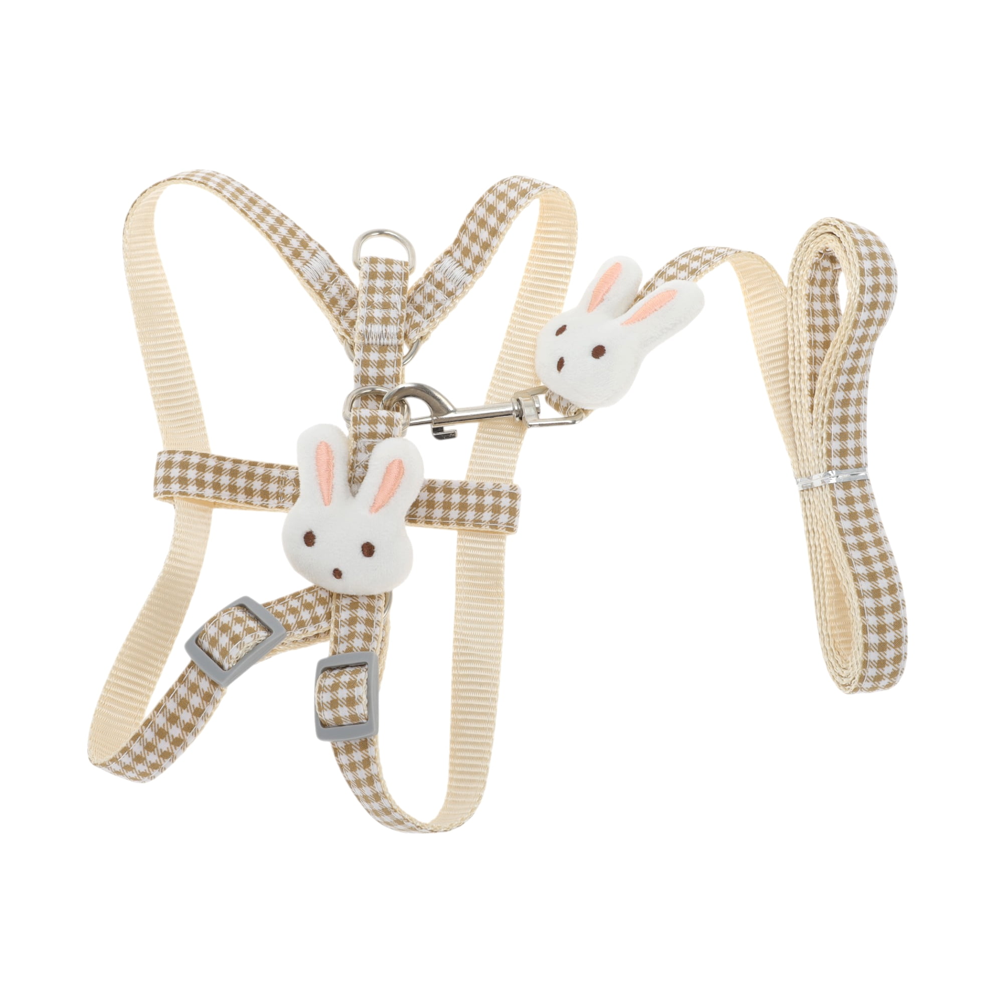 Unique Bargains Bunny Style Pet Leash Kit Durable and Comfortable Coffee Color 47.24"