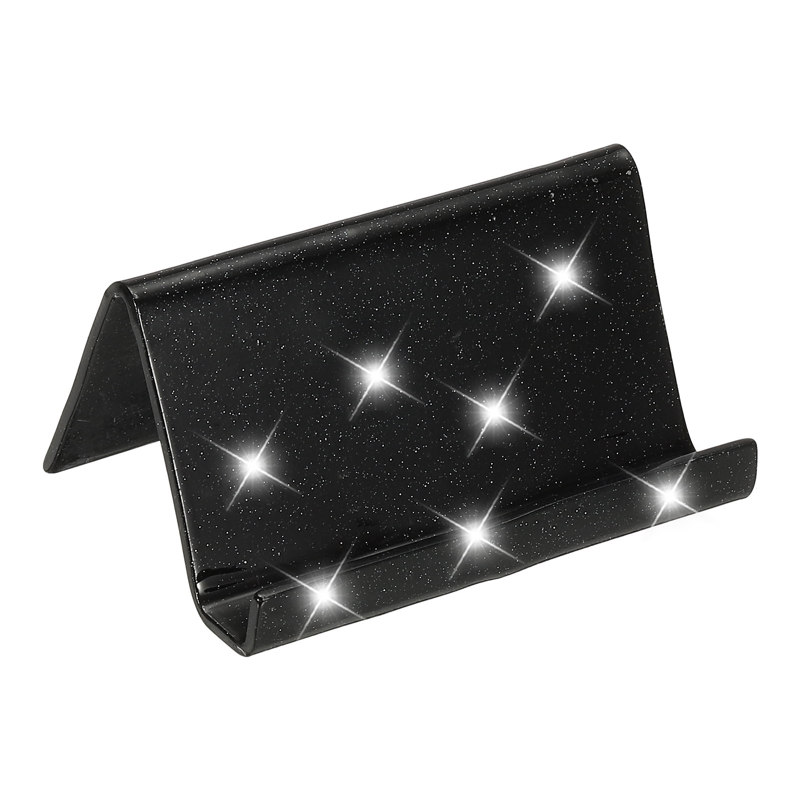 Unique Bargains Business Card Holder for Desk Shine Card Stand Organizer Display Black
