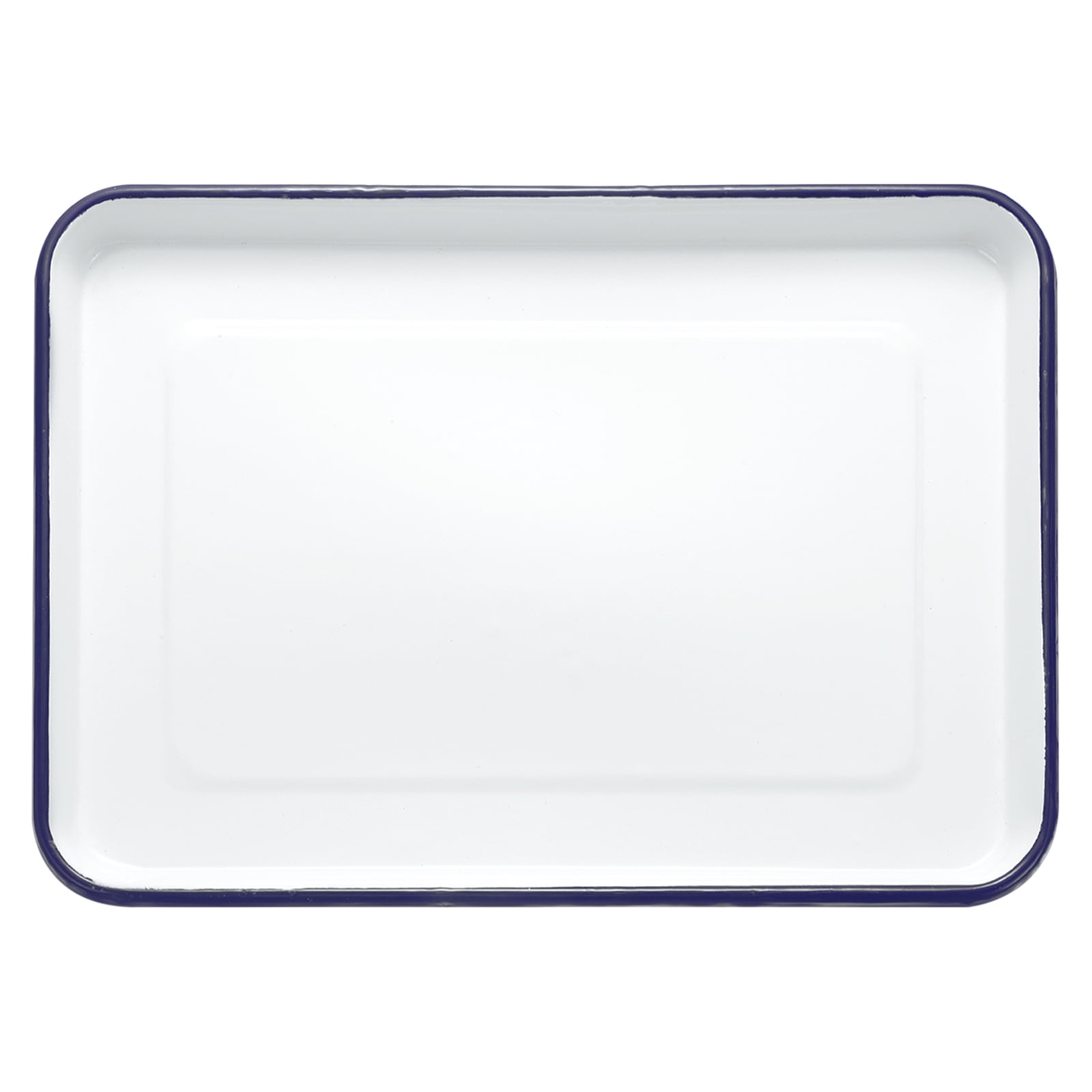 Unique Bargains Butcher Tray Palette Metal Enamel Coated Rectangular Tray 13.4"x 9.4"