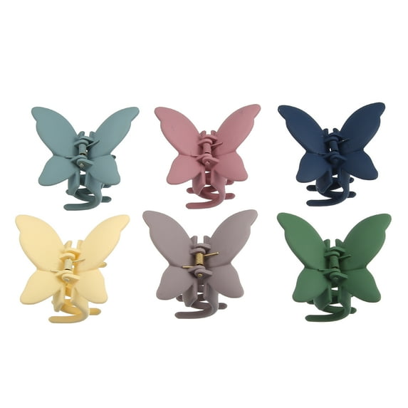 Unique Bargains Butterfly Claw Clip Hair Clips Hair Accessories for Women 6 Pcs Multicolor