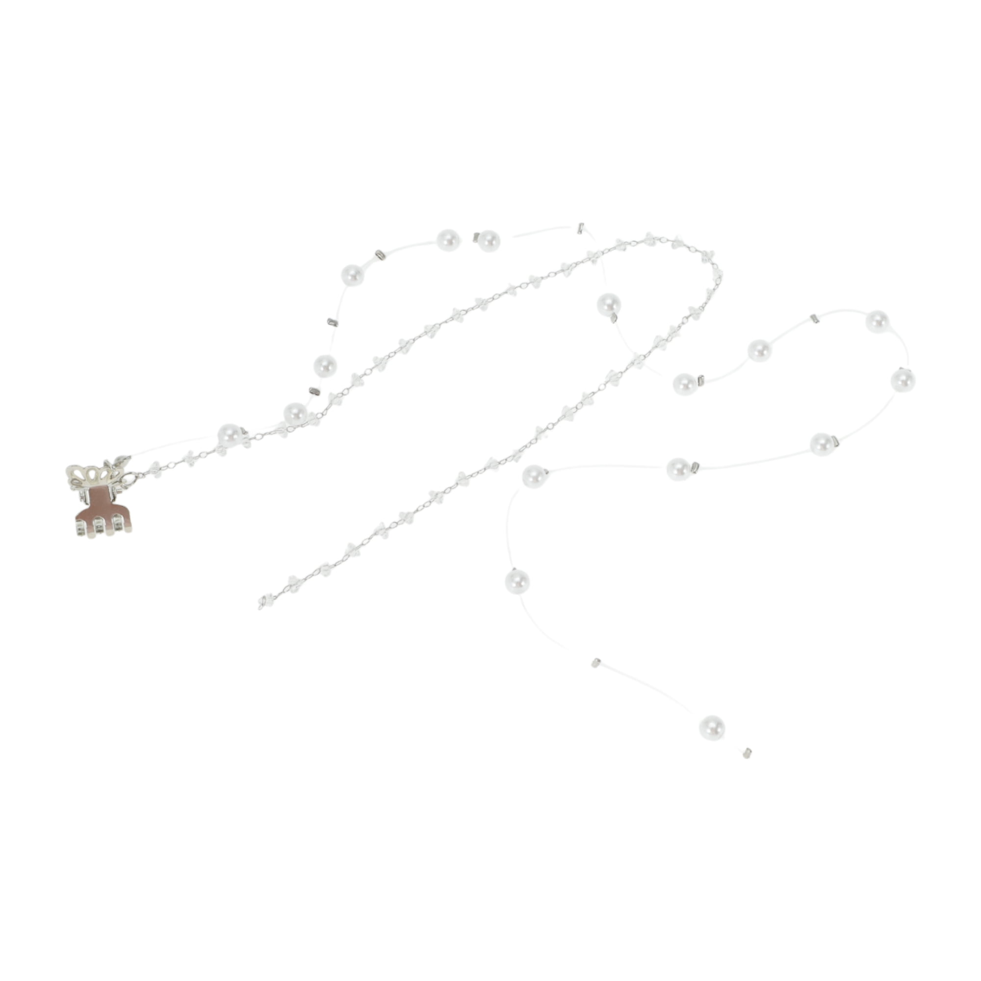 Unique Bargains Butterfly Faux Pearl Braided Hair Chain 1Pc