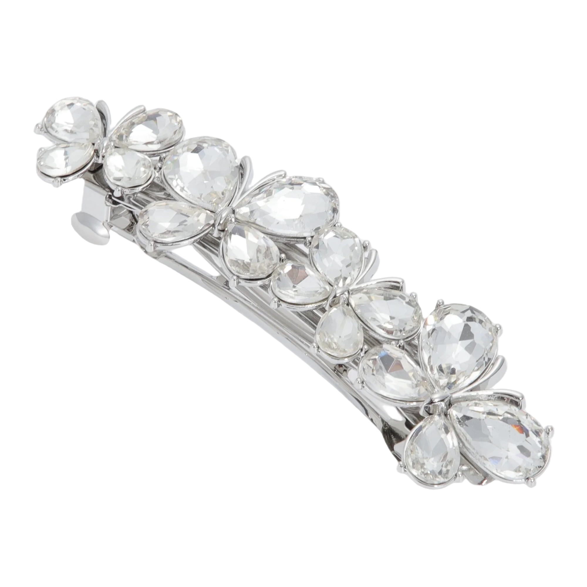 Unique Bargains Butterfly Hair Barrettes 1 Piece Hairstyles Silver Tone
