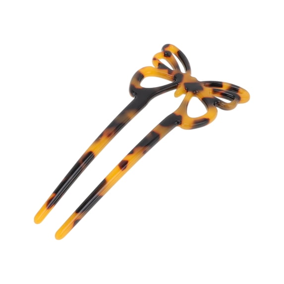 Unique Bargains Butterfly Hair Stick Fork Pins for Women 1 Pc Black, Coffee Color