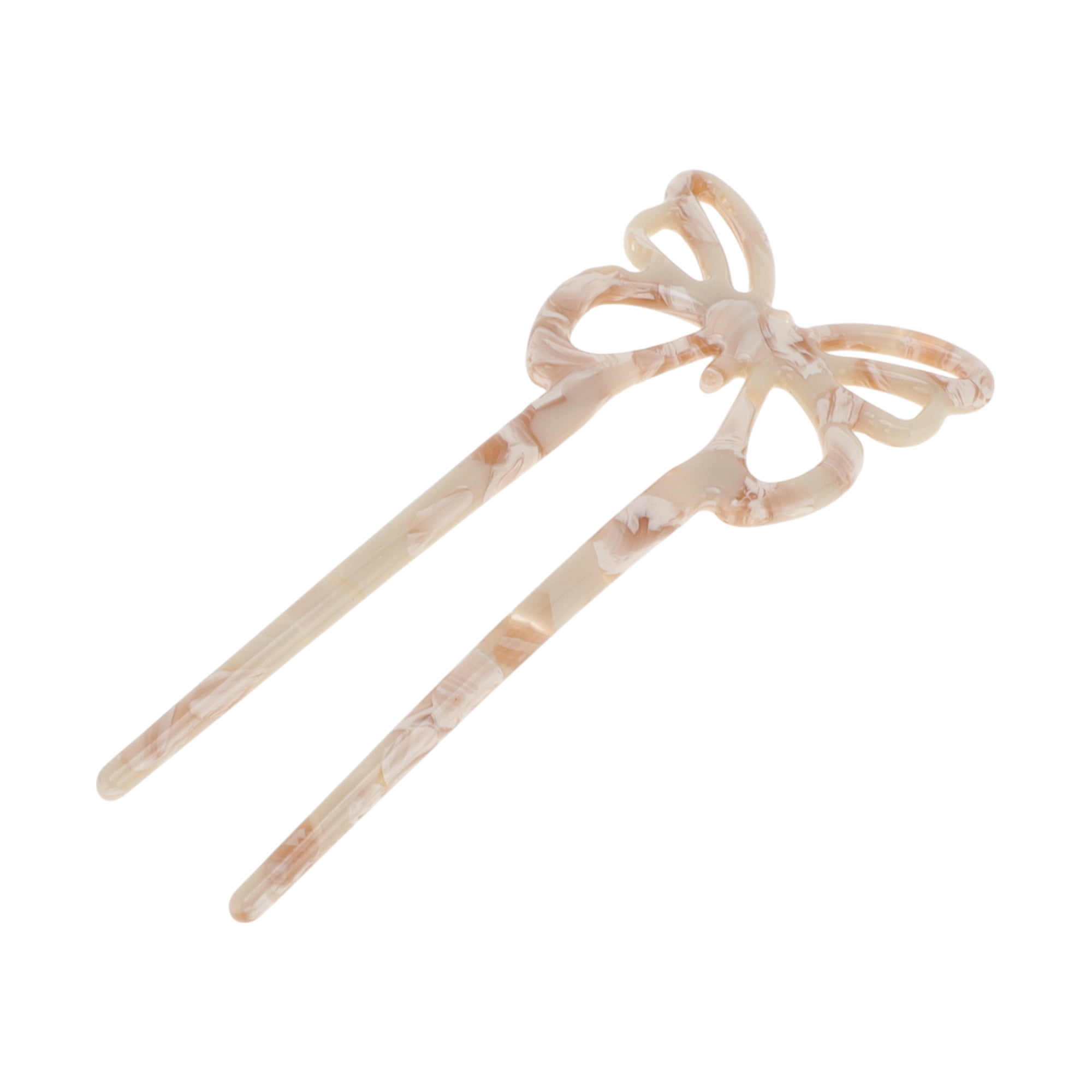 Unique Bargains Butterfly Hair Stick Fork Pins for Women 1 Pc Light Khaki