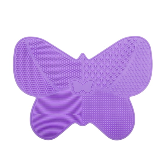 Unique Bargains Butterfly Makeup Brush Cleaning Mat 1 Pc Purple