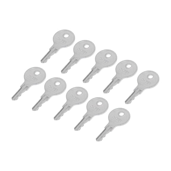 Unique Bargains CH751 RV Key Spare Keys for RV Campers Cabinets Push Locks Truck Tool Box Lock Key for Camper Door Lock Tool Boxes Latch Iron Nickel Plating 10 Pcs