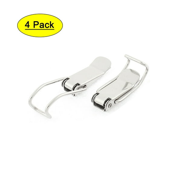 Unique Bargains Cabinet Boxes Case Spring Loaded Toggle Latch Hasp Silver Tone 4pcs