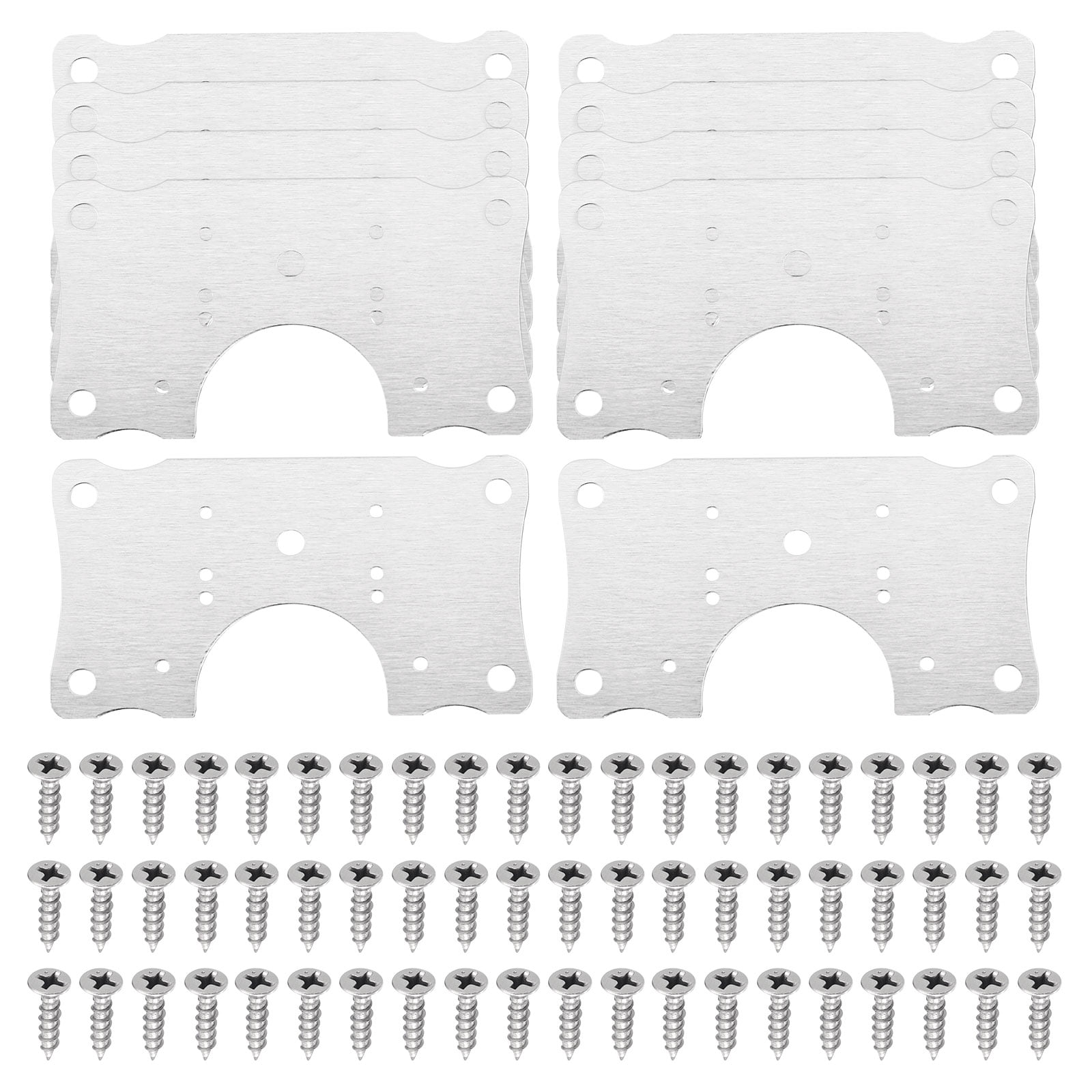 Unique Bargains Cabinet Hinge Repair Kit Screws Steel Brackets Cupboard 10 Set