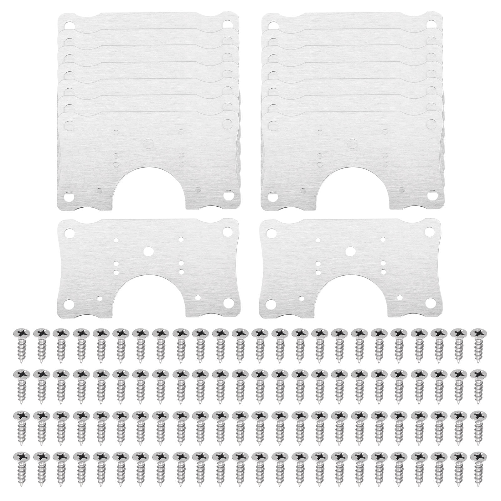 Unique Bargains Cabinet Hinge Repair Kit Screws Steel Brackets Cupboard 16 Set