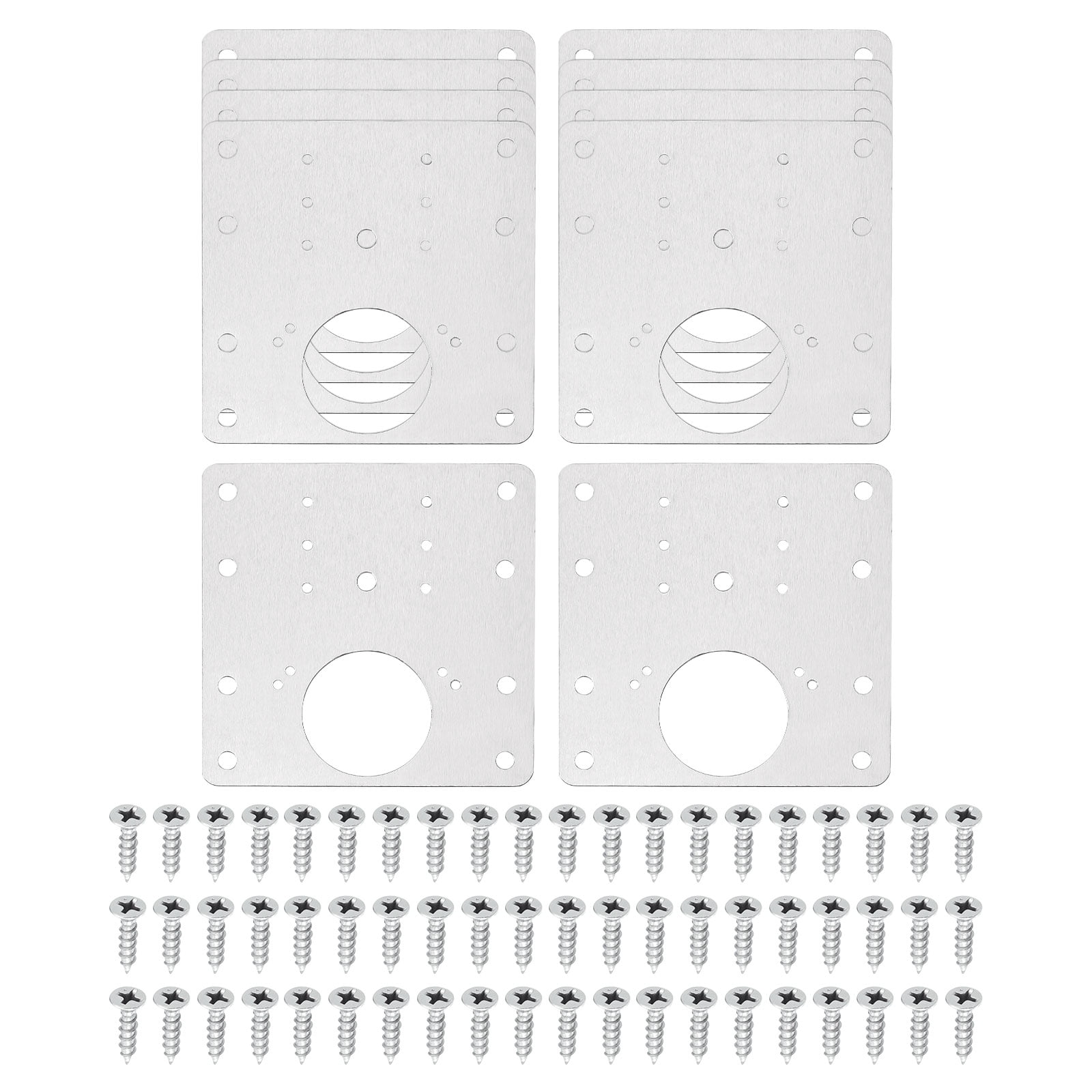 Unique Bargains Cabinet Hinge Repair Plate Screws Steel Brackets Cupboard 10 Set