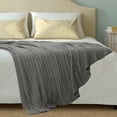 thumbnail image 1 of Unique Bargains Cable Knitted Bed Sofa Throw Blanket Dim Grey 71" x 79", 1 of 8