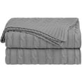 thumbnail image 1 of Unique Bargains Cable Knitted Bed Sofa Throw Blanket Grey 47" x 71", 1 of 8