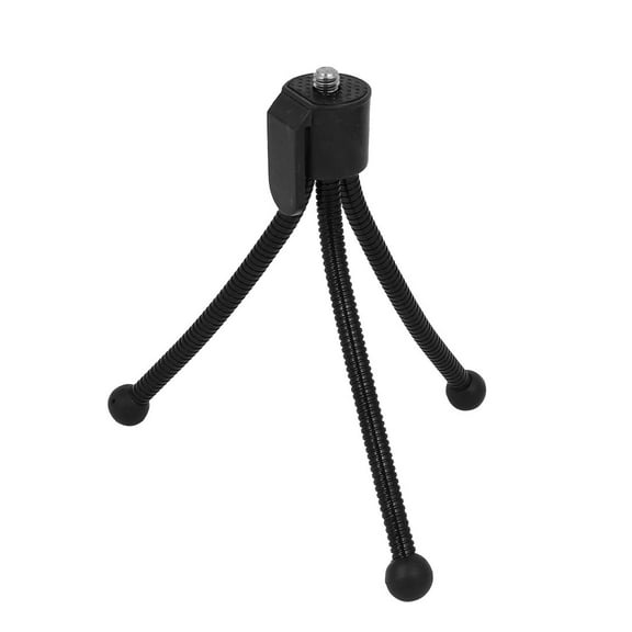 Unique Bargains Camera 3 Metal Legs Plastic Pan Head Flexible Tripod Stand Support Black