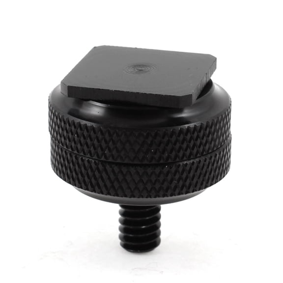 Unique Bargains Camera Monopod Flash Stand Hot Shoe Mount Double Nut 1/4 Screw Adapter