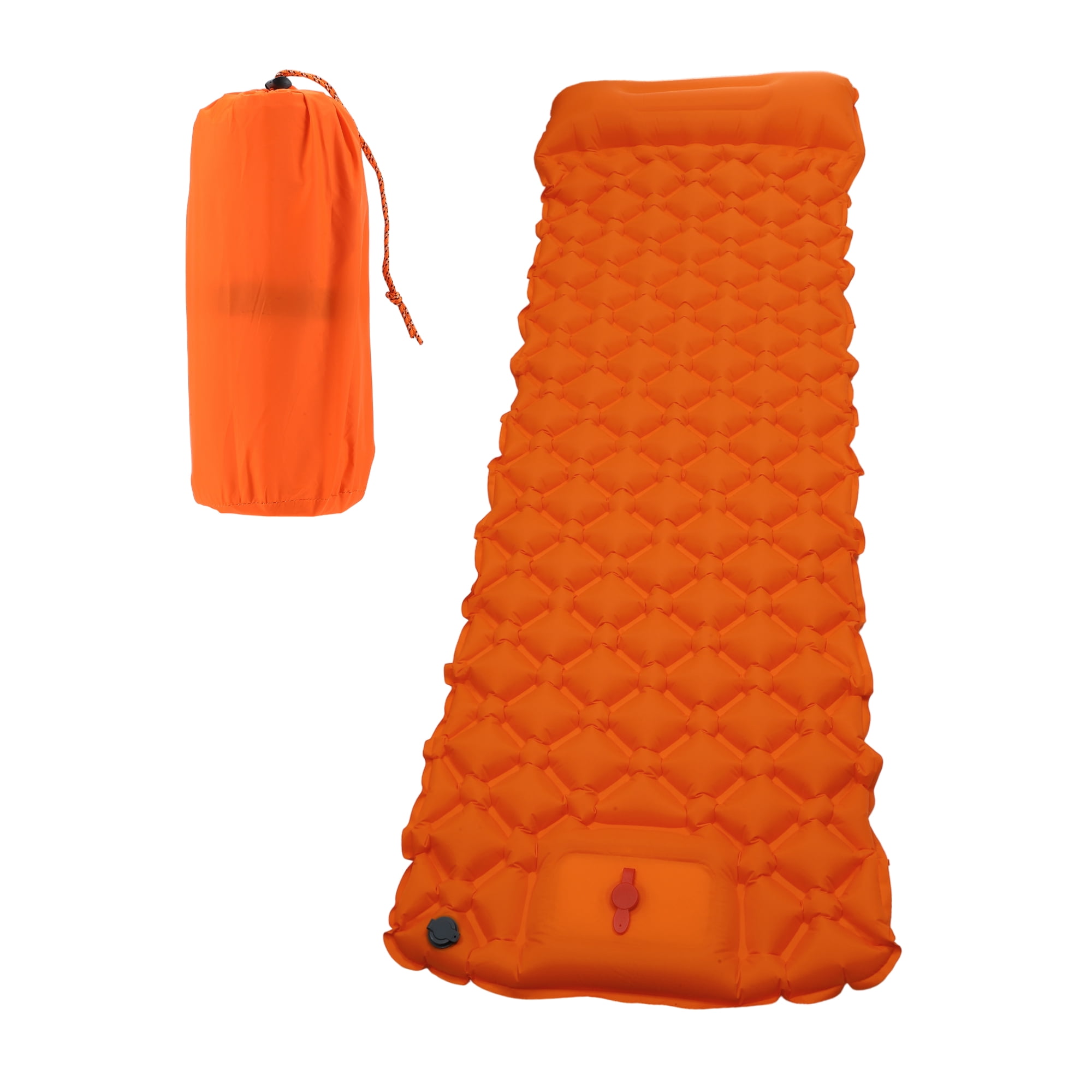 Unique Bargains Camping Sleeping Pads Non Spliceable Camping Mat With Pillow Foot Orange