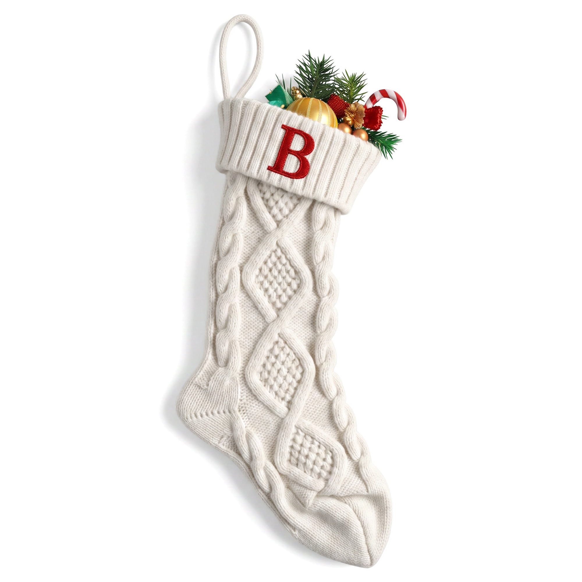 Unique Bargains Canine Bone Christmas Stocking Luxury Puppy Holiday Keepsake Sack Letter B 17"