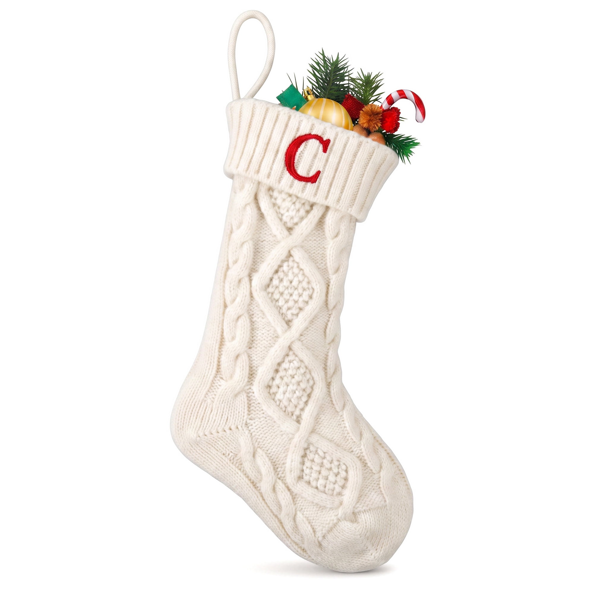 Unique Bargains Canine Bone Christmas Stocking Luxury Puppy Holiday Keepsake Sack Letter C 17"