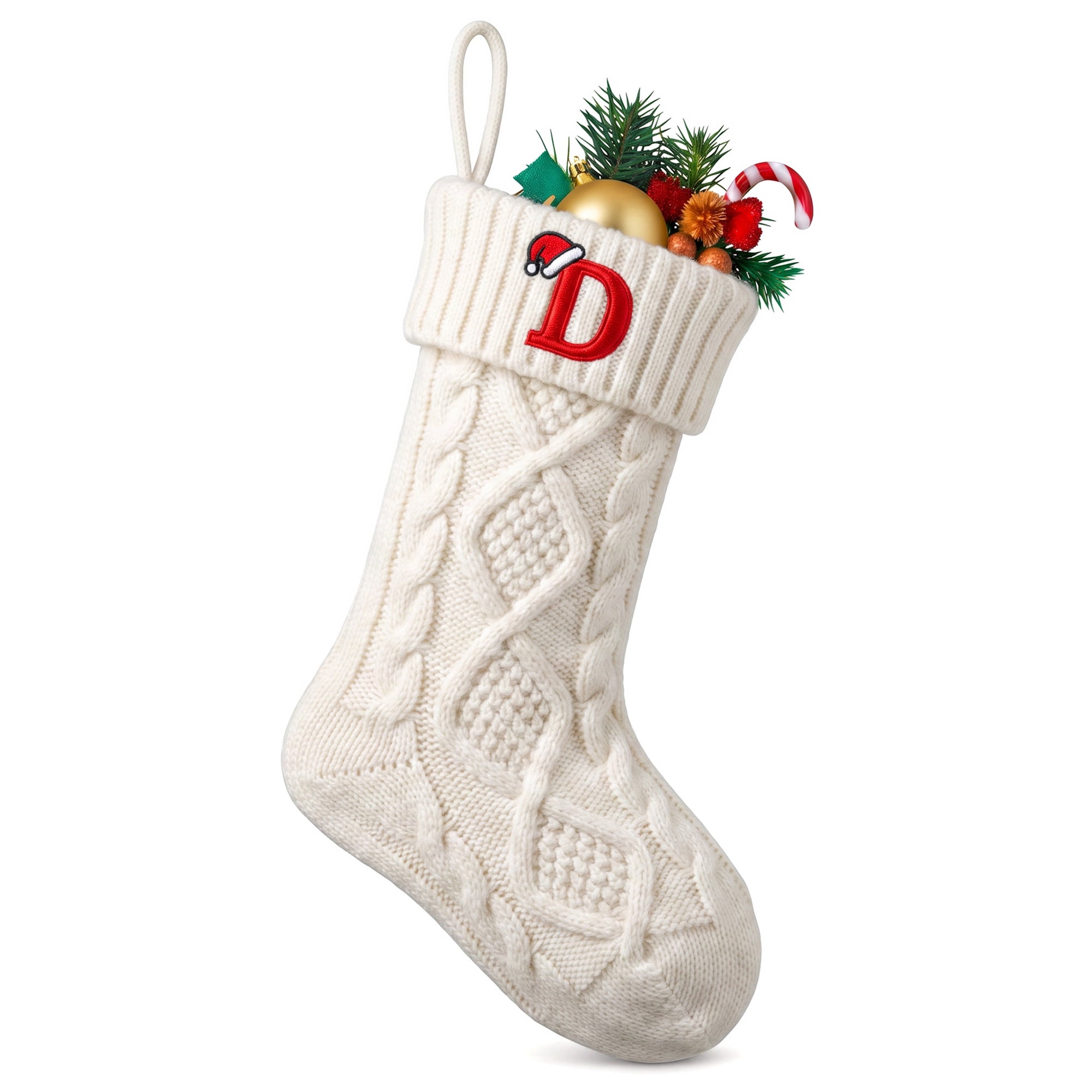 Unique Bargains Canine Bone Christmas Stocking Luxury Puppy Holiday Keepsake Sack Letter D 17"